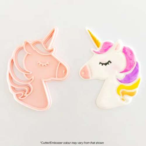 Cookie Embosser and Cutter - Unicorn Head - Click Image to Close